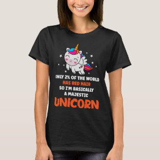 クール威厳のあるUnicorn赤毛ファンタジー神話Cr Tシャツ
