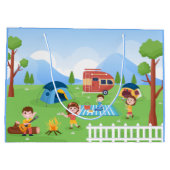 クール子キャンプパーティーユニセックス名の追加 ラージペーパーバッグ (裏面)