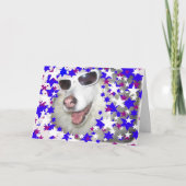 クール子供の誕生日ドッグ – パープルスターズカード カード (正面)