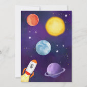 クール宇宙2月の惑星2番目の誕生日 招待状 (裏面)