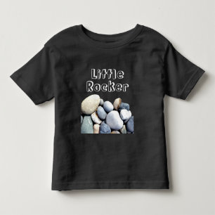 クール少しロッカーのカスタムな文字の小石Ston トドラーTシャツ