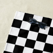 クール市松模様に白黒フラグ ビーチタオル (インサイチュ)