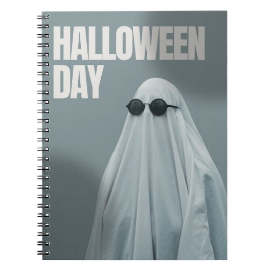 クール幽霊ハロウィン手帳ミニマルデザイン ノートブック (正面)
