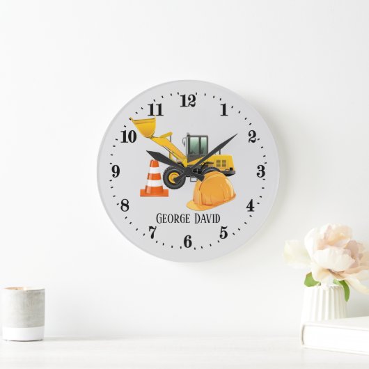 クール建築ディガーの追加名 ラージ壁時計 (ホーム)