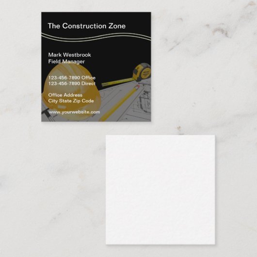 クール建築名刺 スクエア名刺 (正面/裏面)