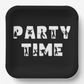 クール忍者ウォリアー白黒誕生日パーティー ペーパープレート (正面)