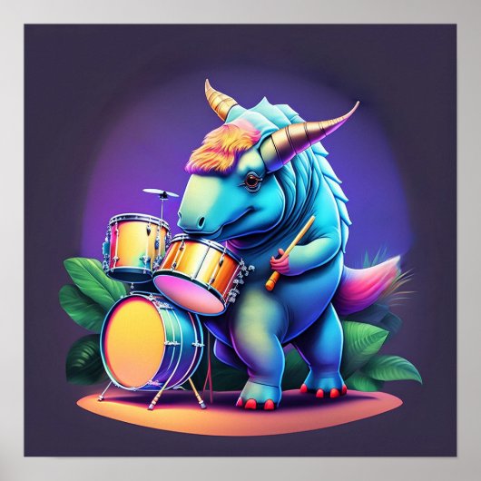 クール恐竜 – アートプリント ポスター (正面)