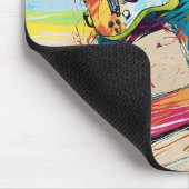 クール抽象芸術アニメwakeボードギタリスト編集可能 マウスパッド (コーナー)