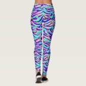 クール抽象芸術カラフル青の幾何学的パターン レギンス (裏面)