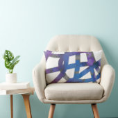 クール抽象芸術ブルーとパープルの装飾用クッション ランバークッション (椅子)