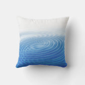 クール抽象芸術ブルーウェーブ同心円 クッション (裏面)