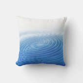 クール抽象芸術ブルーウェーブ同心円 クッション (正面)