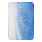 クール抽象芸術ブルーウェーブ同心円 バスマット (正面縦)