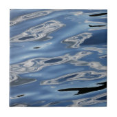 クール抽象芸術ブルー模様ラウンド紙コースター タイル (正面)