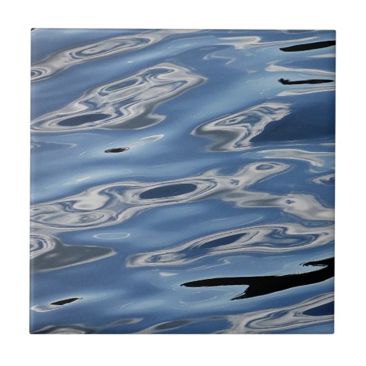 クール抽象芸術ブルー模様ラウンド紙コースター タイル (正面)