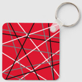 クール抽象芸術レッドストライプの・ギター名イニシャル キーホルダー (裏面)