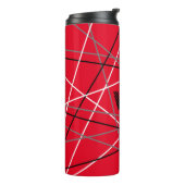 クール抽象芸術レッドストライプの・ギター名イニシャル タンブラー (回転左)