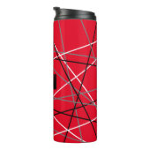 クール抽象芸術レッドストライプの・ギター名イニシャル タンブラー (回転右)