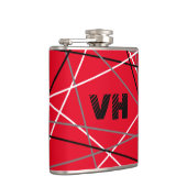 クール抽象芸術レッドストライプの・ギター名イニシャル フラスク (右)