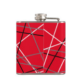 クール抽象芸術レッドストライプの・ギター名イニシャル フラスク (裏面)