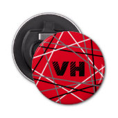 クール抽象芸術レッドストライプの・ギター名イニシャル 栓抜き (正面)