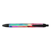 クール抽象芸術数々のカラーの水色モダン 黒ボールペン (裏面)