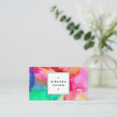 クール抽象芸術数々のカラー水彩色II 名刺 (スタンド正面)