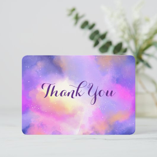 クール抽象芸術水彩宇宙デザインありがとう サンキューカード (スタンド正面)