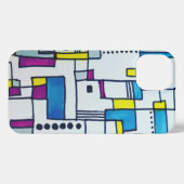 クール抽象芸術水玉模様ブロック iPhoneケース (裏面横)