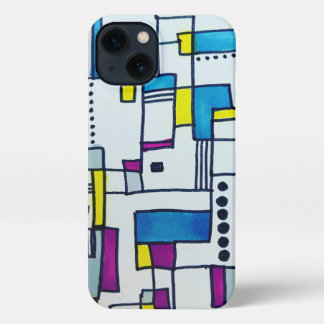 クール抽象芸術水玉模様ブロック iPhone 13ケース