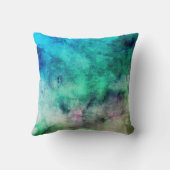 クール抽象芸術水色デザイン青装飾用クッション クッション (裏面)