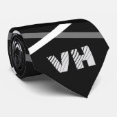 クール抽象芸術白黒ストライプのギターイニシャル ネクタイ (ロール)