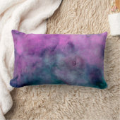 クール抽象芸術紫およびティール(緑がかった色)装飾用クッション ランバークッション (ブランケット)