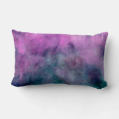 クール抽象芸術紫およびティール（緑がかった色）装飾用クッション ランバークッション (裏面)