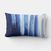 クール抽象芸術青と白のモダン装飾用クッション ランバークッション (裏面)