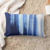 クール抽象芸術青と白のモダン装飾用クッション ランバークッション (ブランケット)
