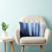 クール抽象芸術青と白のモダン装飾用クッション ランバークッション (椅子)