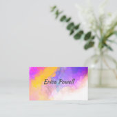 クール抽象芸術青はっきりしたカラフル芸術的 名刺 (スタンド正面)