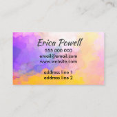 クール抽象芸術青はっきりしたカラフル芸術的 名刺 (裏面)