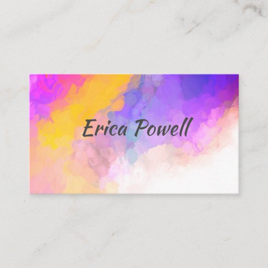 クール抽象芸術青はっきりしたカラフル芸術的 名刺 (正面)