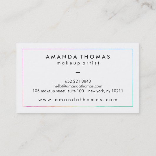 クール数々の抽象芸術色のモダン水彩 名刺 (裏面)