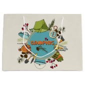 クール文字キャンプパーティーの追加 ラージペーパーバッグ (正面)