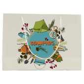 クール文字キャンプパーティーの追加 ラージペーパーバッグ (裏面)