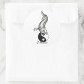 クール日本の白黒コイ魚陰陽 ラウンドシール (バッグ)