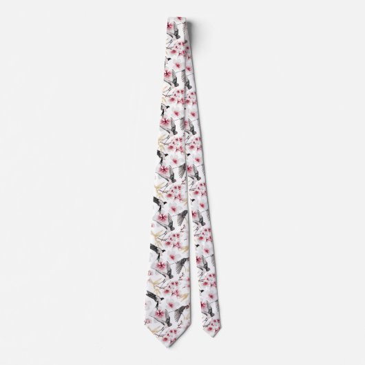 クール日本の花模様模様 ネクタイ (正面)