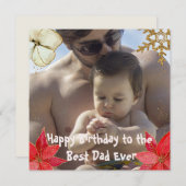 クール最高のパパEver Christmasハッピーバースデーカード (正面/裏面)