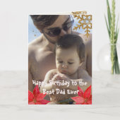 クール最高のパパEver Christmasハッピーバースデー写真 カード (正面)