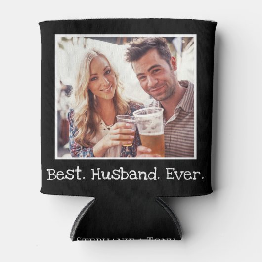 クール最高のユニーク夫が写真を撮ったパーソナライズされたこと 缶クーラー (正面)