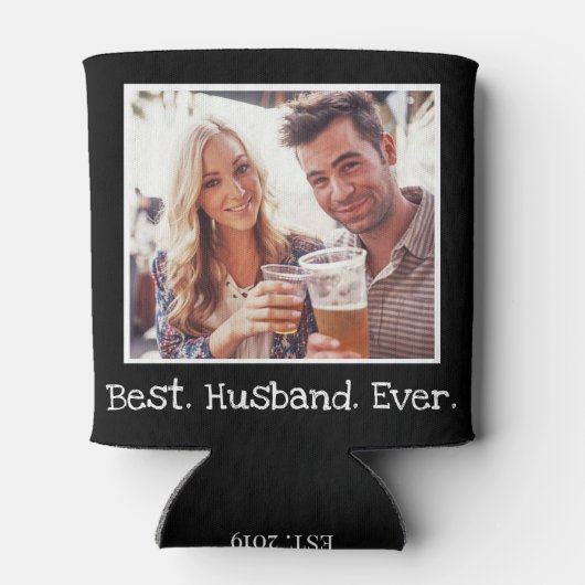 クール最高のユニーク夫が写真を撮ったパーソナライズされたこと 缶クーラー (裏面)