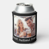クール最高のユニーク夫が写真を撮ったパーソナライズされたこと 缶クーラー (缶裏面)